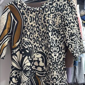 Gabby Skye Black and Gold Patterned Dress